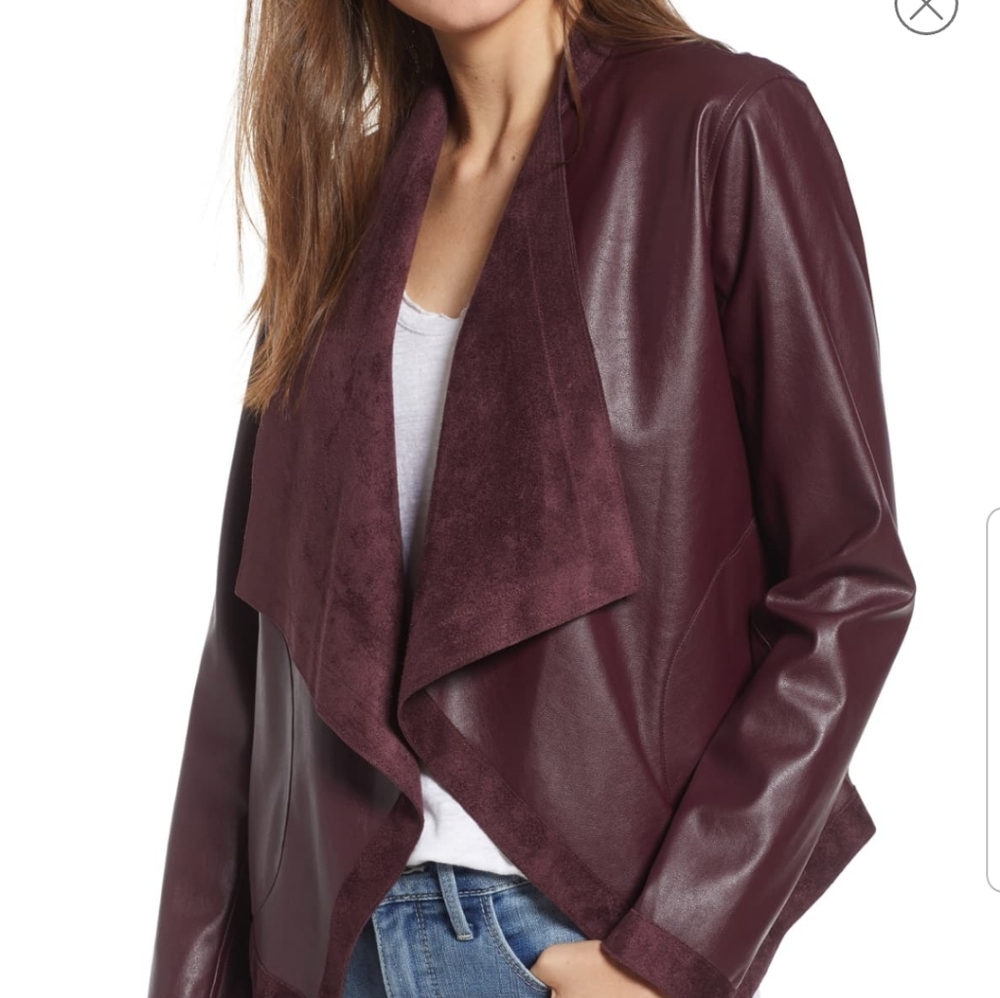 BB Dakota Teagan Reversible Faux Leather Drape Jacket